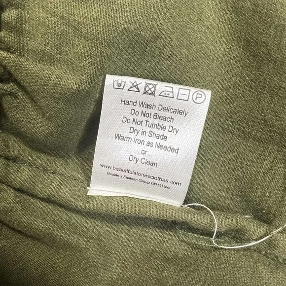 Beautiful Stories Anthropologie Inika Olive Green Utility Jacket S Embroidered - Picture 16 of 16